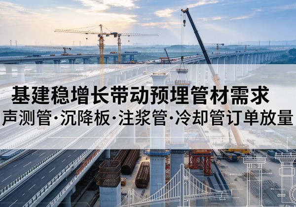 景县基建稳增长带动预埋监测管材需求，声测管、沉降板、注浆管订单持续放量